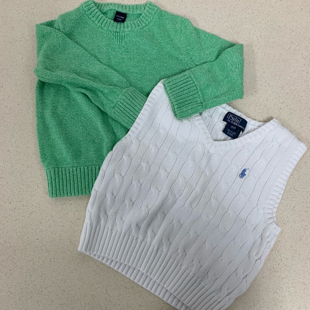 Gap sweater and polo sweater vest size 2T